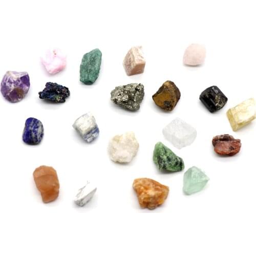 20pcs/set Rock and Mineral Collection Geology Education Crystals Natural Mineral Ore Specimens
