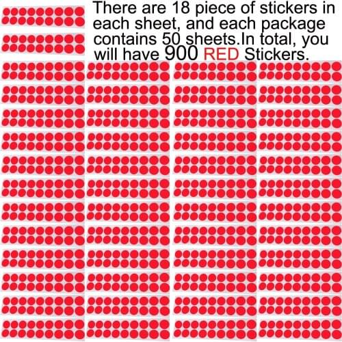 4/5" Red Shooting Target Stickers Patch in 900 Pcs/Pack suitalble for target shooting of airgun pellet gun & BBs