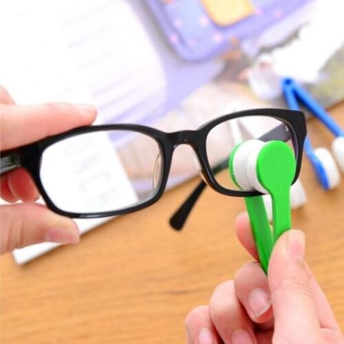 5 Colors Mini Microfiber Two-side Sunglasses Brush Eyeglass Cleaner Brush Spectacles Rub Cleaner Glasses Clean Supplies Brush