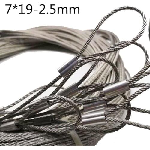 50M 2.5mm Diameter 7X19 Construction 304 Stainless steel Wire rope Alambre Softer Fishing Lifting Cable