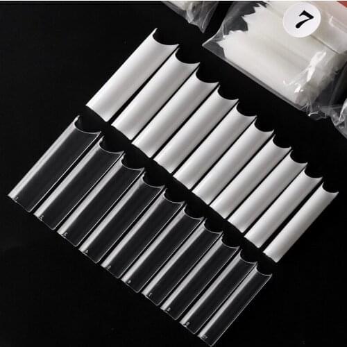 500pcs/Bag XL Extra Long C Curve False Nail Tips Straight Square Curved French Half Cover Fake Nails Acrylic Nail Salon Tools