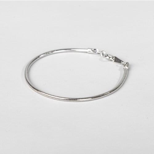 925 Sterling Silver Snake Bone Design Glossy Bracelet Korean Style Simple Cold Style Fashion Hand Jewelry Silver Bracelet