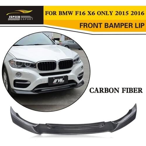 Car Styling Carbon Fiber Front Bumper Lip Splitter for BMW F16 X6 xDrive Standard Bumper Only 2015 2016