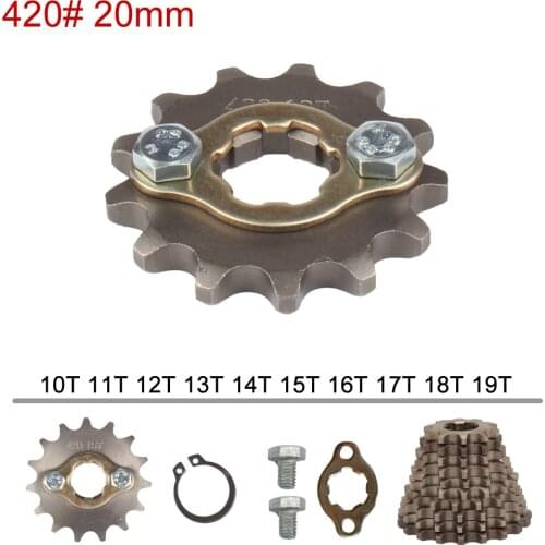 420 420H Chain 20mm 10 -19 17 Teeth Front Engine Sprockets For Taotao Kayo Bse Apollo 50 110 125cc Dirt Pit Bike ATV Motorcycle