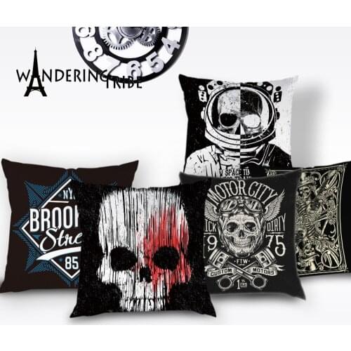 Halloween Cartoon Skull Cushion Cover Horror Nightmare Decor Throw Pillows Case Car Sofa Home Decorative Housse De Coussin Noel