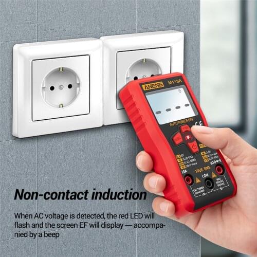 M118A Auto range Digital Mini Multimeter Tester AC/DC Ammeter Voltage Current Meter Electrician NCV Data 6000counts Flashlight