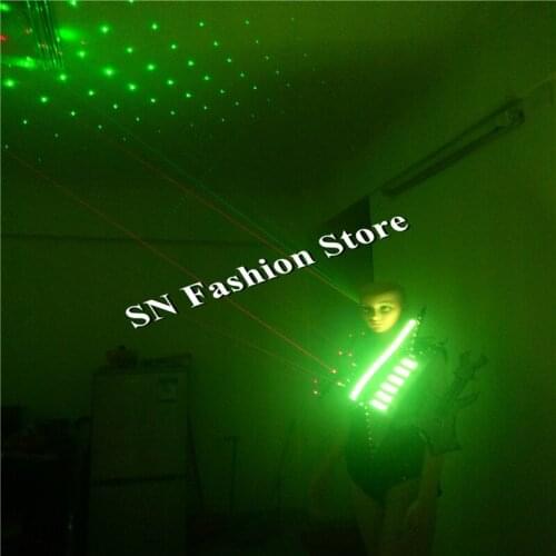 GG20 Colorful LED light costumes clothes vest bra ballroom dance Catwalk laser man dress bar party dj catwalk cosplay sexy wears