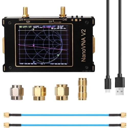 HF VHF UHF Antenna Analyzer3G Vector Network Analyzer Digital LCD Display Touching Screen Standing Wave for S-A-A-2 Nano VNA V2