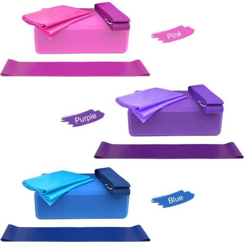 4pcs Yoga Equipment Set Yoga Blocks Stretching Strap Resistance Bands Pilates Yoga Exercise Band crossfit Gym Equipment