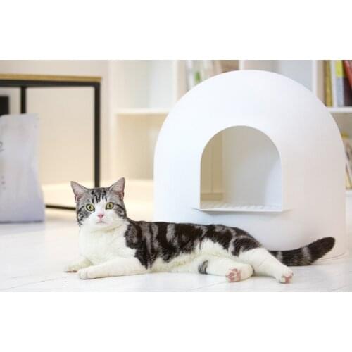 Cat Litter Box Single Layer Semi-enclosed Large Cat Toilet Odor-proof Splash-proof Sand-proof Litter Cat Cleaning Supplies