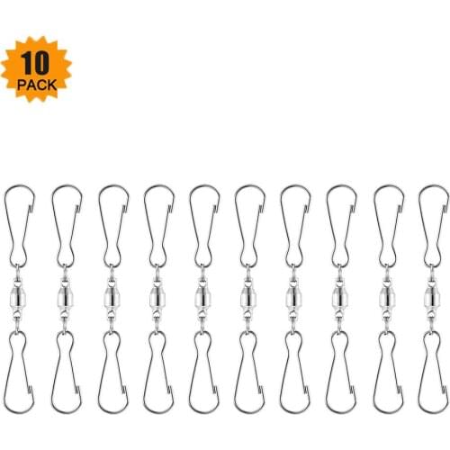 10PCS Swivels Dual Clip Spinning Swivel Hanging Hooks For Hanging Windsock Wind Spinners Bird Feeder Family Decoration