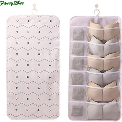 Multi-function Storage Hanging Bag Thick Non-woven Underwear Hanging Storage Bag Wall-mounted Bra Sock Organiser