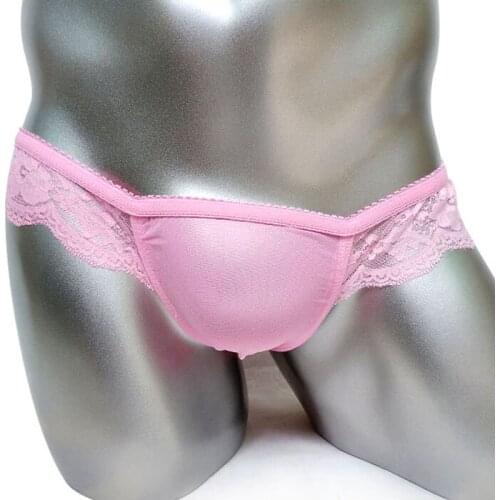 Men Lingerie Underwear Lace Floral Bikini Briefs Underpants with Bulge Pouch Sexy Gay Male Panties Sissy Lingerie Undies