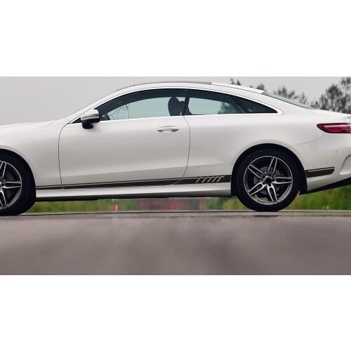 Car Door Side Stripes Skirt Decal Sticker for Mercedes Benz E Class W212 E200 E300 E350 W213 Coupe C238 C207 A207 E63 E43 AMG