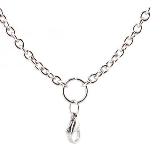 20" 24 " 28" stainless steel 1.0mm 3.6mm flat cable O jumpring chain necklace for living glass lockets & oil Diffuser Locket
