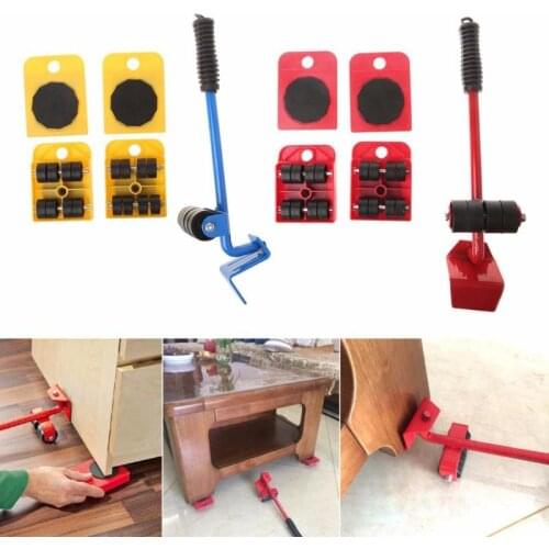 5Pcs Professional Furniture Transport Lifter tool Set Heavy Stuffs Moving Hand Tools Set Wheel Bar Mover Device Dropship