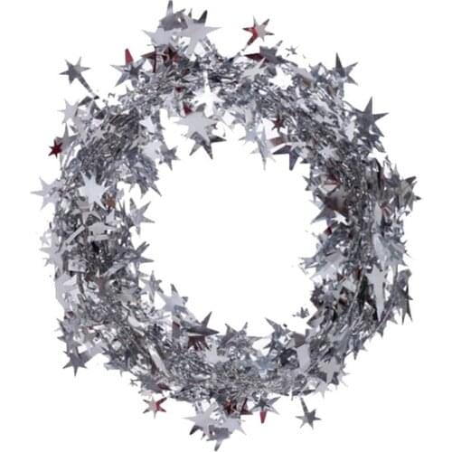 Christmas Star Wire Garland Ornament Silver christmas decorations рождественские украшения