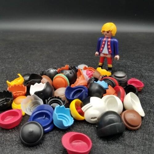 Playmobil Caps Helmet Hair Random Color Accessory Action Figure Model Weapon For Building Block Gift For Kids X080