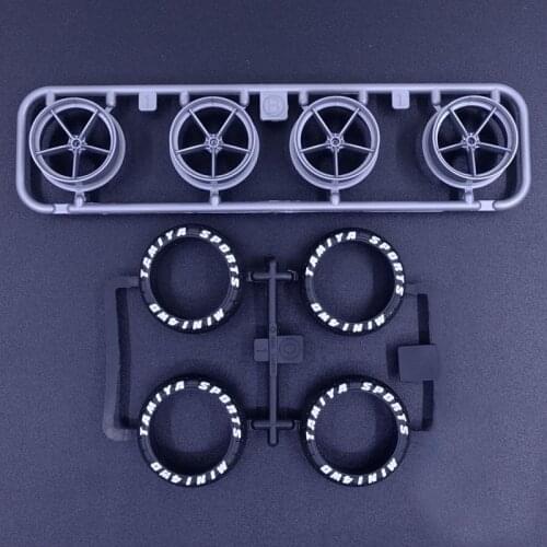 1 Set Large Diameter Lettering Tires & 5-Spokes Wheels 95463/95464/95279/95282/95467 For Tamiya Mini 4WD Racing Car Model