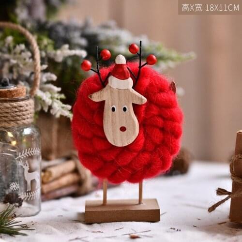 Nordic Cute Christmas Decoration Wool Felt Doll Santa Claus Elk Snowman Childrens Room Desktop Ornaments New Year Xmas Gift
