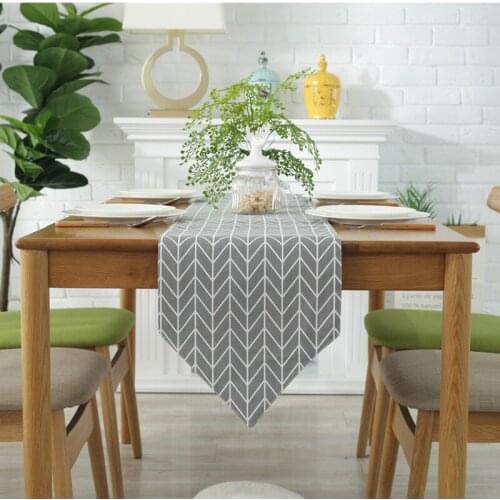 Table Runner Modern Cotton Linen Gray Table Runner For Wedding Party Geometric Arrow Shoe Cabinet Cover Bed Flag Table Decor