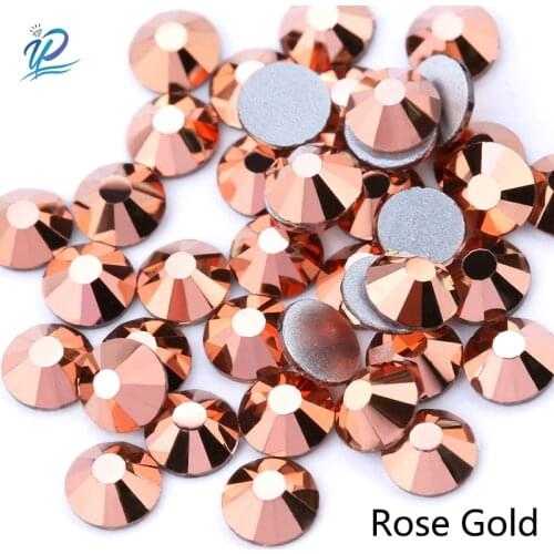 Upriver Rose Gold SS3-SS30 / Mixed 8 Size Non Hotfix Rhinestones Flatback Glass Stone Nail Rhinestone For Nail Art Decoration