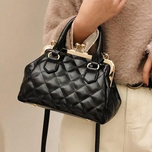 Bags for women 2021 Korean new autumn and winter grid shell rhombus clip all-match one-shoulder messenger handbag sac a main