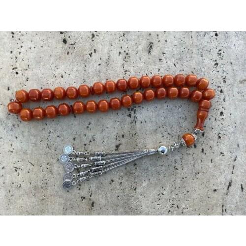Tasbih Ottoman Faturan German Cherry Amber Sandalous Misbaha Rosary Free Shipping #19H