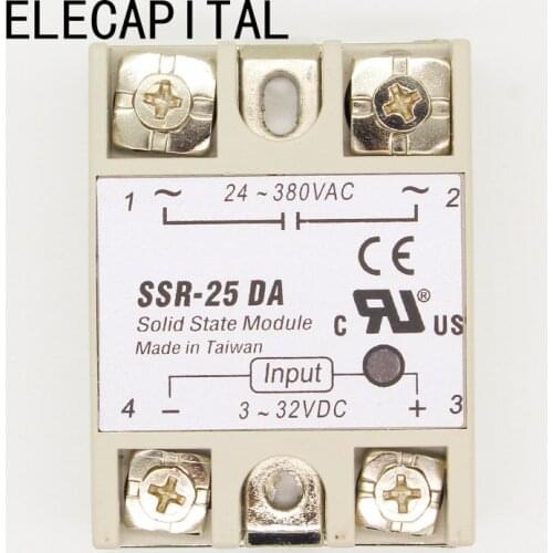 1pcs solid state relay SSR-25DA 25A 5-24VDC TO 24-380V AC SSR 25DA,6-20mA