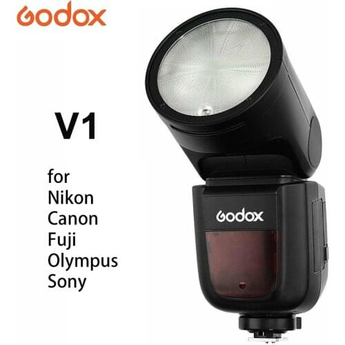 Godox V1 Flash On-Camera Speedlight 1/8000s HSS Round Flash LED Light for SONY Canon Nikon Fujifilm Olympus Camera V1C V1N V1S