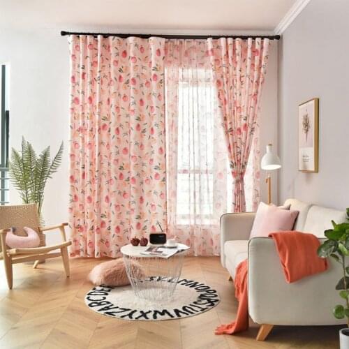 Beautiful Printed Peach Blackout Curtains for Living Room Kitchen Bedroom home improvement Blinds Finished Drapes