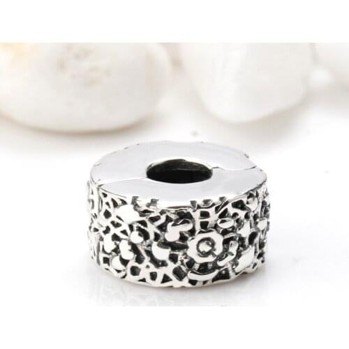 Fits Europe Original Charm Bracelets 925 Sterling Silver Layers of Lace Charm Clip Stopper Beads for Women Jewelry Accessories