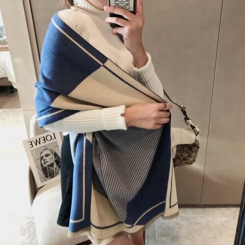 2020 Brand Women Foulard Cashmere Scarf Winter Pashmina Warm Shawls And Wraps Lady Print Thick Blanket Neck Scarves Bufanda
