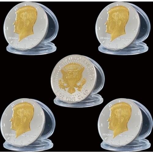 5PCS United States 1964 John Fitzgerald Kennedy Silver US Coins Collectibles For Gifts