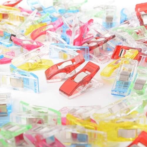 50pcs Colourful Plastic Clip JOffice Stationery Patchwork Fixed Clamp apan Seam Red Sewing Edging Clothing Parts Fabric Whi P3S9