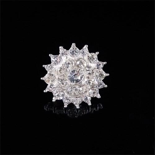 50pcs Crystal Rhinestone Applique Flower Flatback Metal Accessories Hairpin Hair Clip Decor For Wedding Dress Belt Invitation