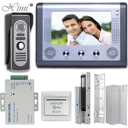 7 Inch Record Wired Video Door Phone Intercom System with 420TVL Wired Doorbell Camera,Support Remote unlock