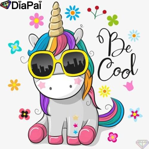 DiaPai 100% Full Square/Round Drill 5D DIY Diamond Painting "Cartoon unicorn" Diamond Embroidery Cross Stitch 3D Decor A21762