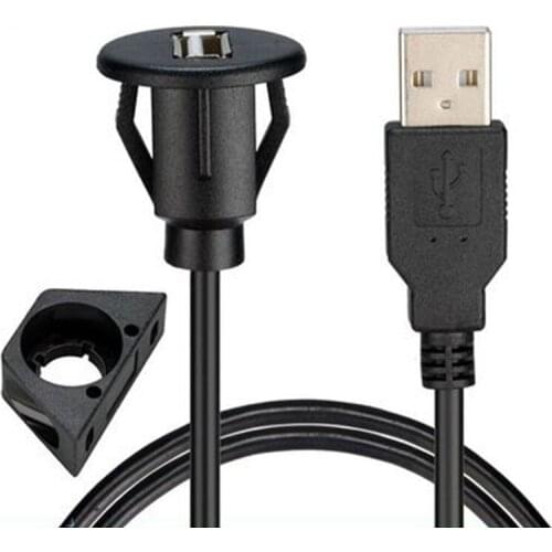 Car Truck Boat Dashboard Flush Mount USB 2.0 Male to Female Extension Lead Cable Auto Dash Board Panel Waterproof Cord Wire