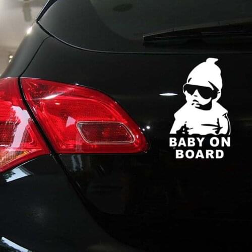Car Sticker 14*9CM New Funny Reflective Sunglasses Child Stickers for Toyota Camry Corolla RAV4 Yaris Highlander/Land Cruiser/PR