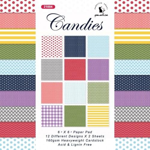 Candies style Scrapbooking paper pack of 24 sheets handmade craft paper craft Background pad 0419