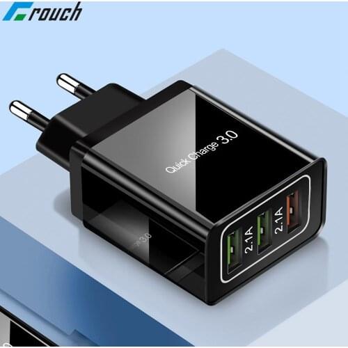 Quick charge 3.0 Wall Travel USB Charger 3 port EU US Plug Adapter for iPhone XS 8 7 Samsung s8 xiaomi Fast Mobile Phone Charger