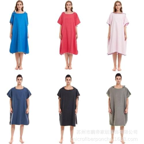 Quick-drying Beach Bathrobes Swimming Towels Clothes Hooded Surf Changing Robes Cloaks Wearable Beach Diving Absorbent Towels