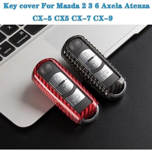 Real Carbon Fiber Key Fob Cover For Mazda 2 3 6 Axela Atenza CX-5 CX5 CX-7 CX-9CarKey Fob Case For Men For Women