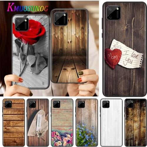 Wooden Flower Silicone Cover For Realme V15 X50 X7 X3 Superzoom Q2 C11 C3 7i 6i 6s 6 Global Pro 5G Phone Case