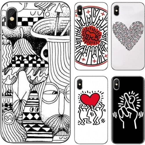 Phone Case of-the-C-human-Keith-Haring-icons For iPhone 10 11 12 Pro Mini 4S 5S SE 5C 6 6S 7 8 X XR XS Plus Max 2020