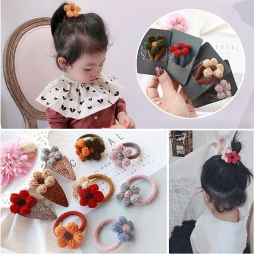 Childrens Hair Accessories Sweet Flower Hair Ring Childrens Hairpins Hook Hairline Flower Childrens Hair Accessories