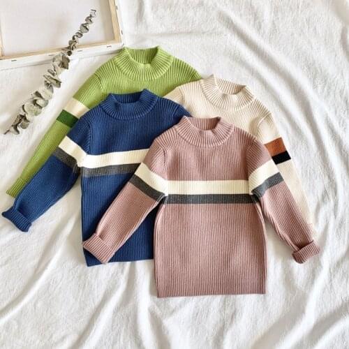 Children Christmas Sweater for Baby Boy Winter Clothes Autumn Casual Girls Jumper Pullovers Striped Knitted Children Toddler Top