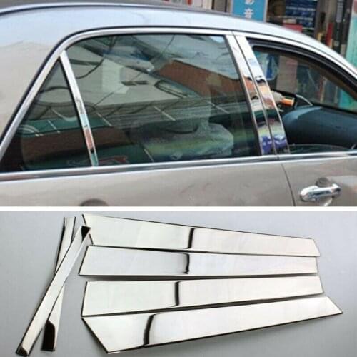 For Honda Accord 4DR 2003-2007 Stainless Chrome Pillar Post Trim Door Cover 6pcs Auto parts Car modification