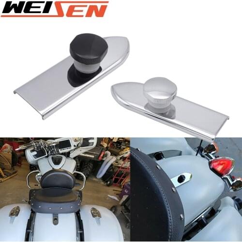 For 2014-2021 Indian Chief Chieftain Roadmaster Springfield Models Motorcycle Black & Chrome Seat Bolt Mount Cover Screw